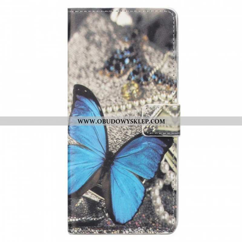 Etui Folio do Samsung Galaxy M23 5G Niebieski Motyl