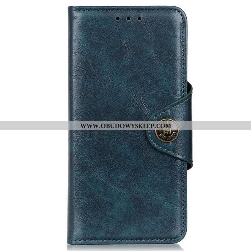 Etui Folio do Samsung Galaxy M23 5G Patentowy Guzik Z Imitacji Skóry Khazneh