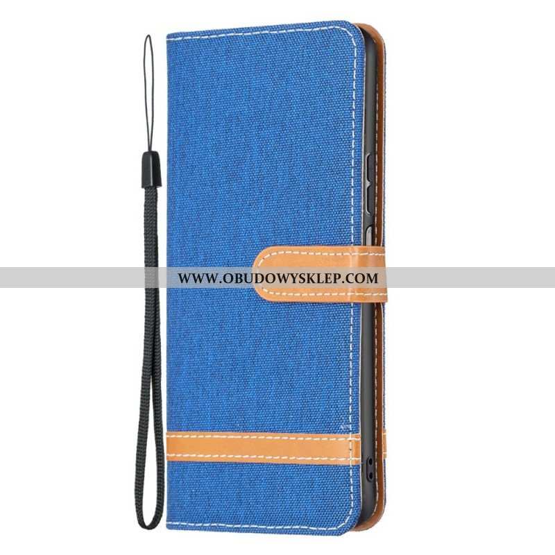 Etui Folio do Samsung Galaxy M23 5G Tkanina Z Paskiem