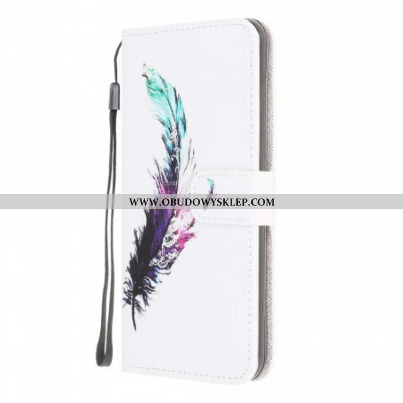 Etui Folio do Samsung Galaxy M32 z Łańcuch Pióro Z Smyczą