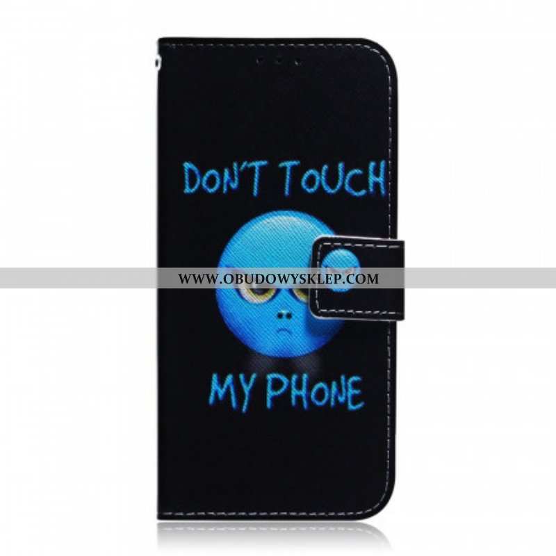 Etui Folio do Samsung Galaxy M52 5G Nie Dotykaj Mojego Telefonu Niebieski