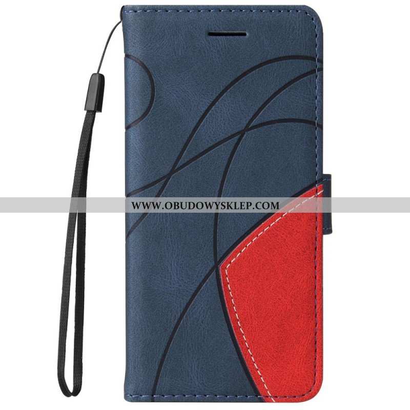 Etui Folio do Samsung Galaxy M52 5G z Łańcuch Linia Tuszu Do Smyczy