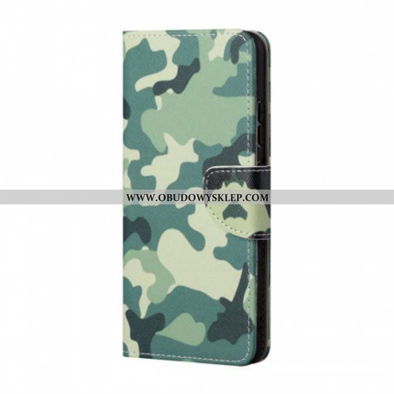 Etui Folio do Samsung Galaxy M53 5G Kamuflaż Wojskowy