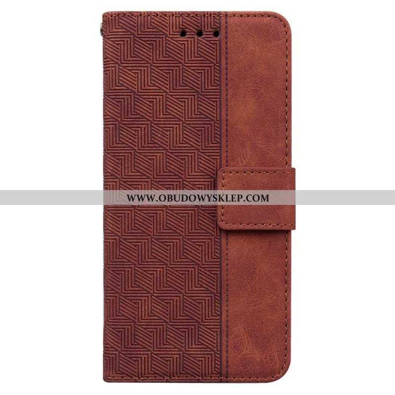 Etui Folio do Samsung Galaxy M53 5G z Łańcuch Pasiasty Wzór