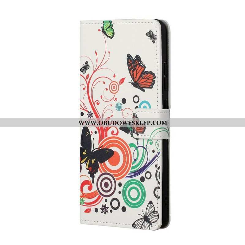 Etui Folio do Samsung Galaxy S21 5G Motyle I Kwiaty