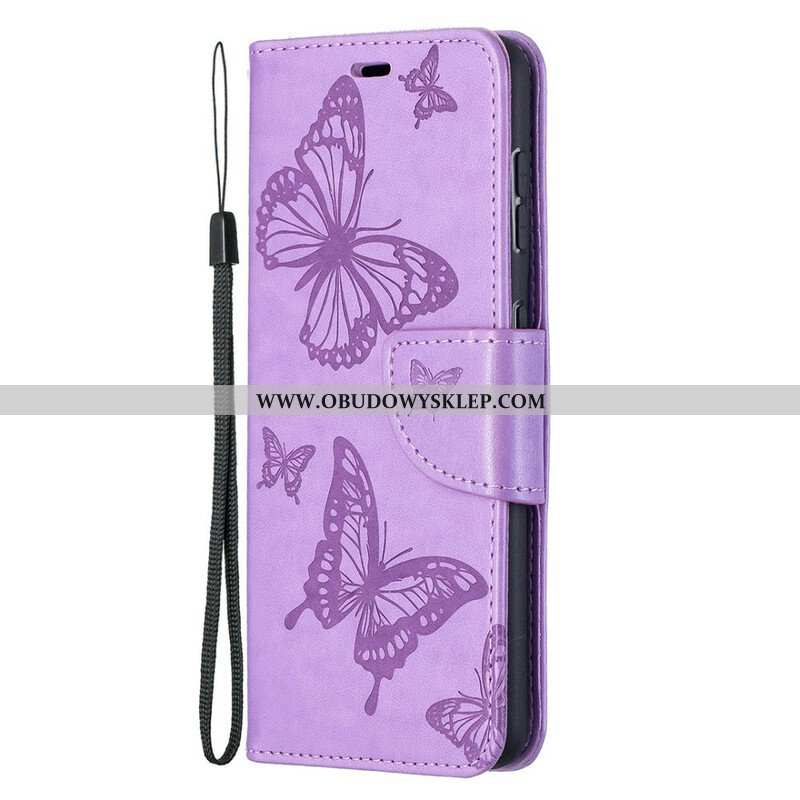 Etui Folio do Samsung Galaxy S21 5G Motyle W Locie Z Smyczą