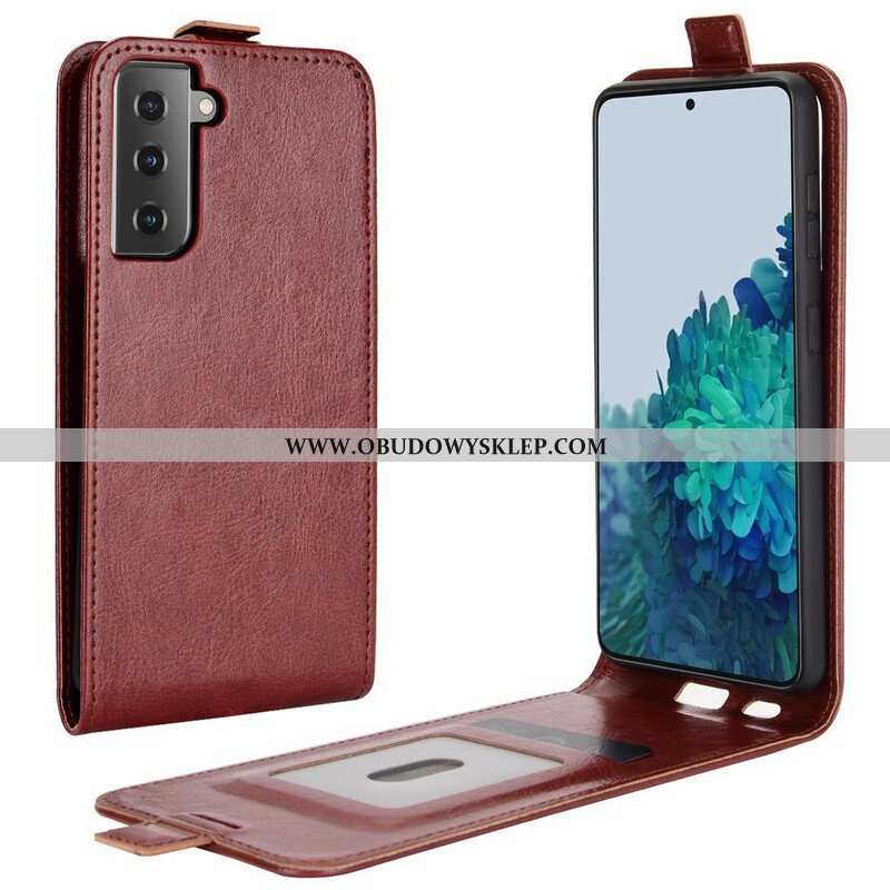 Etui Folio do Samsung Galaxy S21 5G Skórzany Futerał Pionowa Klapa Z Efektem Skóry