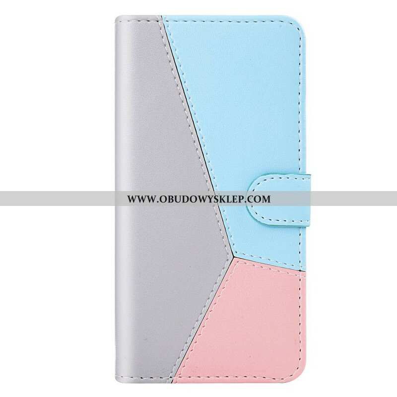 Etui Folio do Samsung Galaxy S21 5G Trójkolorowy Efekt Skóry