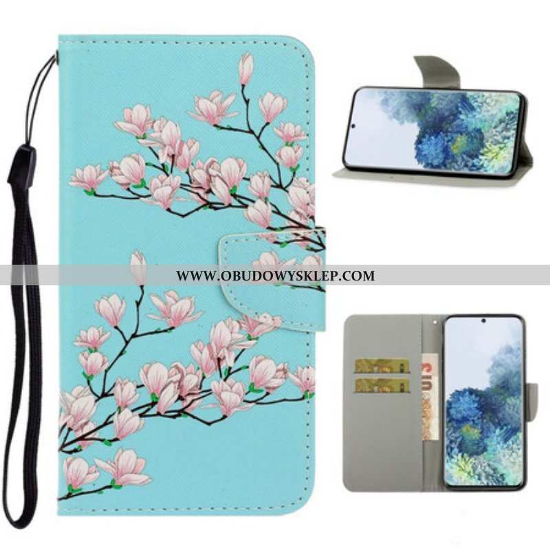 Etui Folio do Samsung Galaxy S21 5G z Łańcuch Pasiasty Krzew