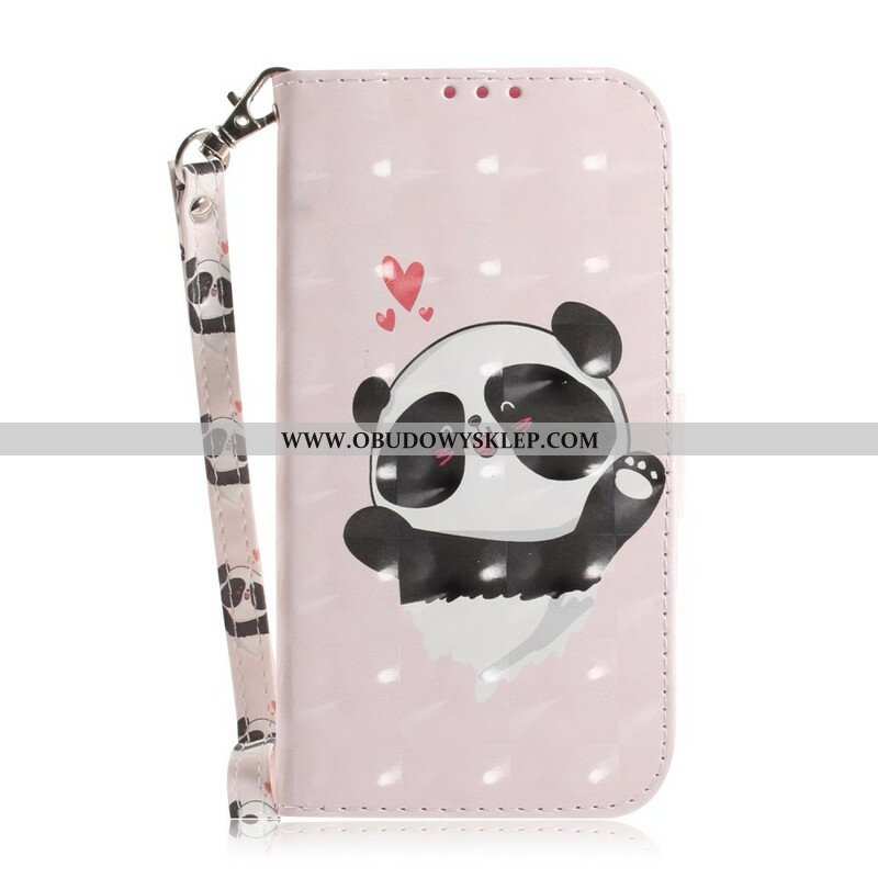 Etui Folio do Samsung Galaxy S21 5G z Łańcuch Paskowata Panda