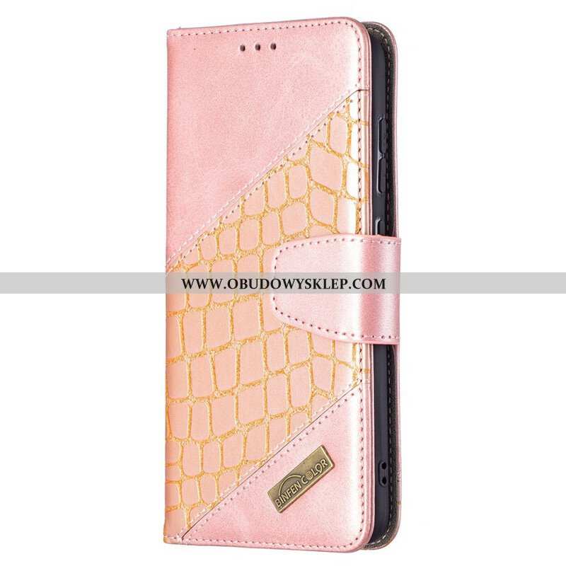 Etui Folio do Samsung Galaxy S21 FE Klasyczny Efekt Skóry Krokodyla