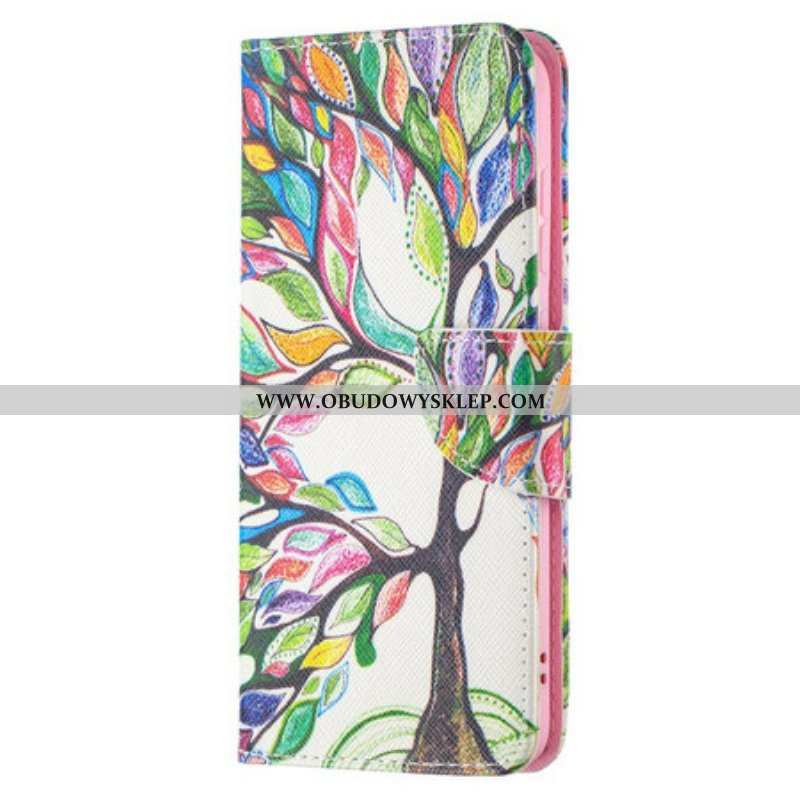 Etui Folio do Samsung Galaxy S21 FE Kolorowe Drzewo