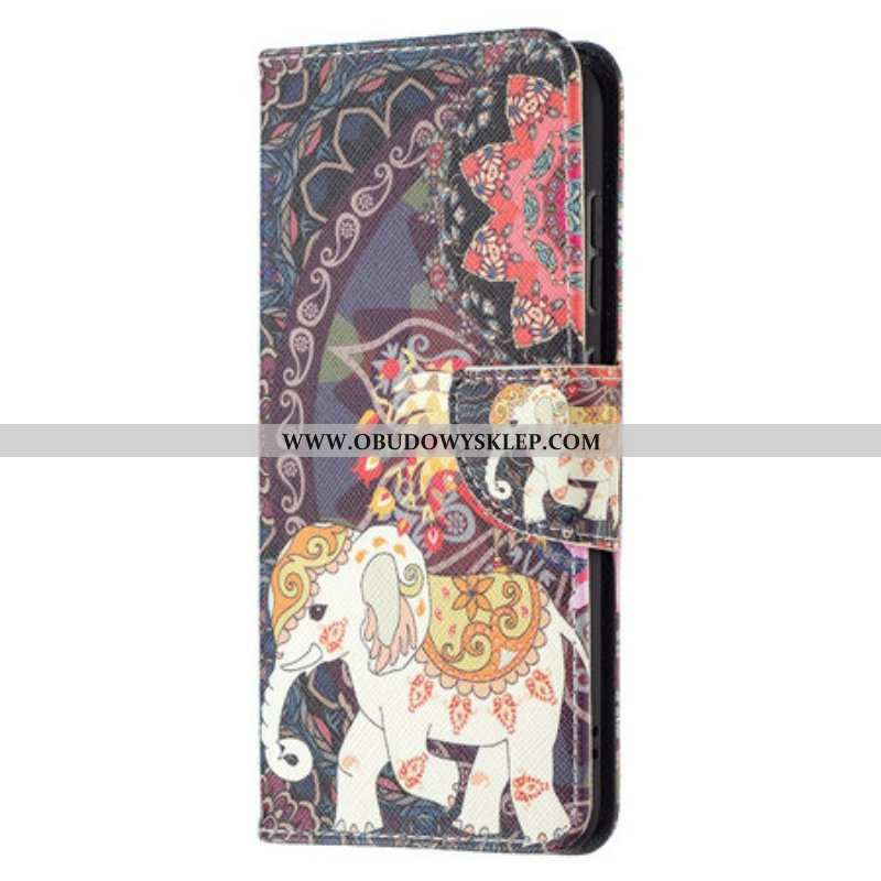 Etui Folio do Samsung Galaxy S21 FE Mandala Etnicznych Słoni