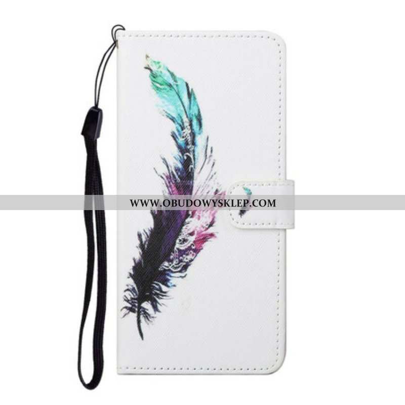 Etui Folio do Samsung Galaxy S21 FE z Łańcuch Pióro Z Smyczą