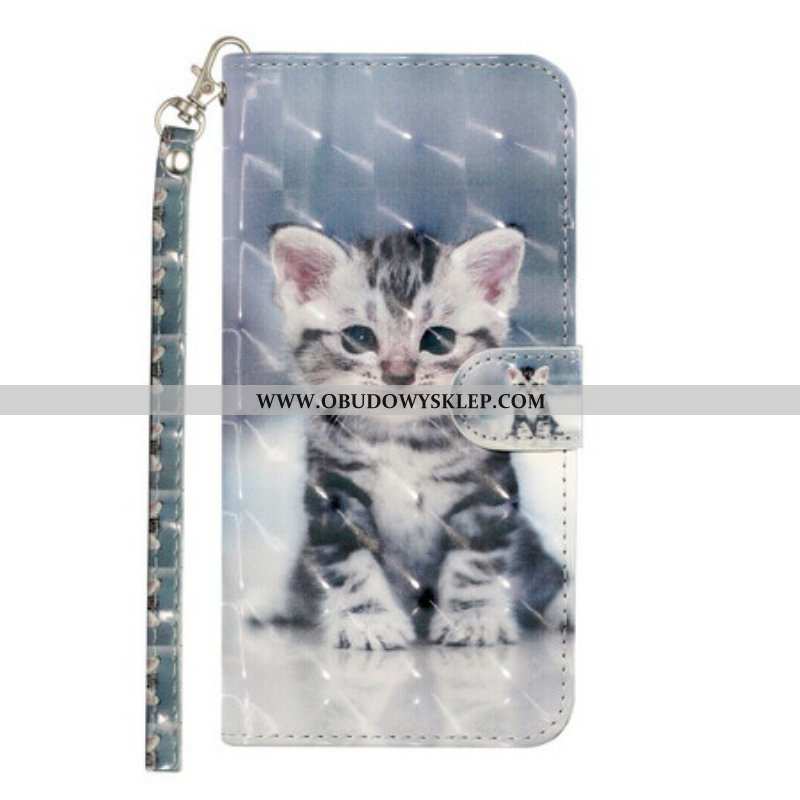 Etui Folio do Samsung Galaxy S21 Plus 5G z Łańcuch Kitten Light Spots Z Paskiem