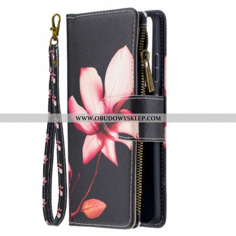 Etui Folio do Samsung Galaxy S21 Ultra 5G Kieszonka Zapinana Na Zamek W Kwiaty