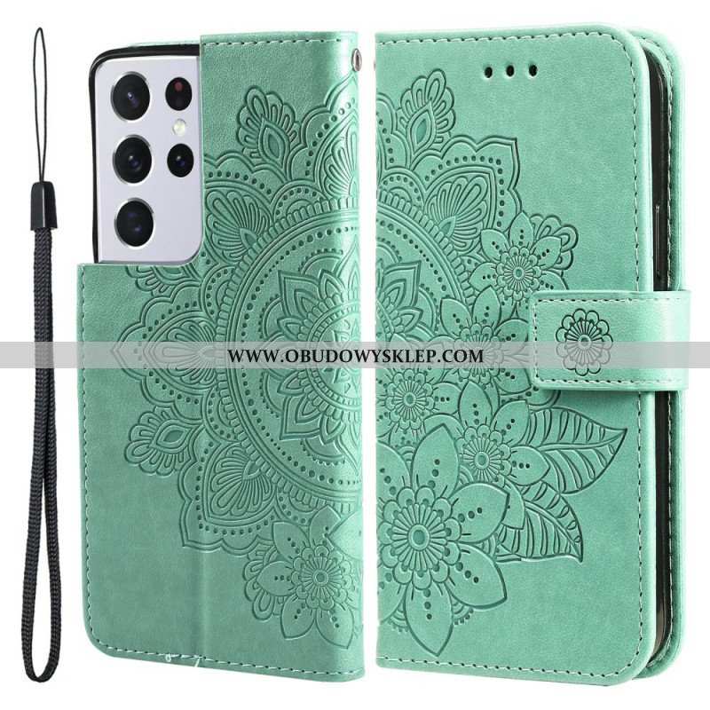 Etui Folio do Samsung Galaxy S21 Ultra 5G Kwiatowa Mandala