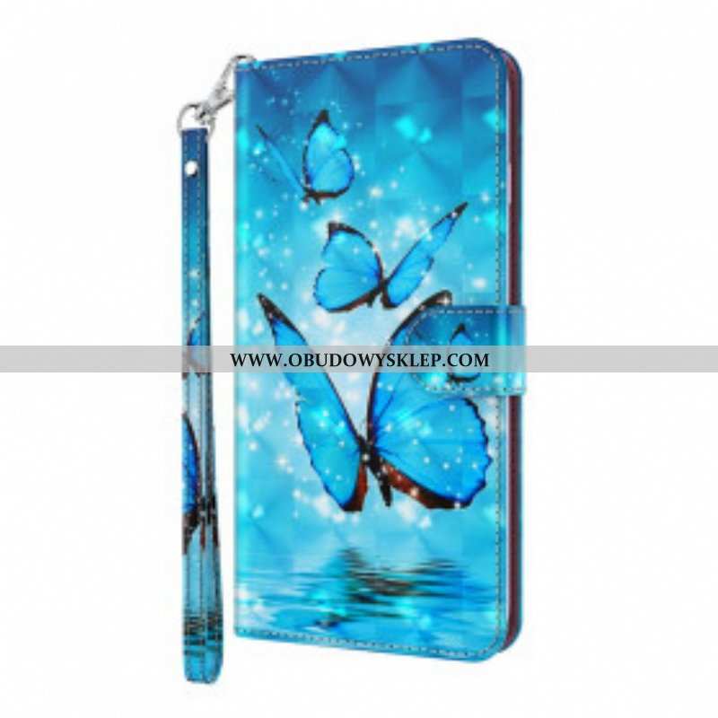 Etui Folio do Samsung Galaxy S21 Ultra 5G Latające Niebieskie Motyle