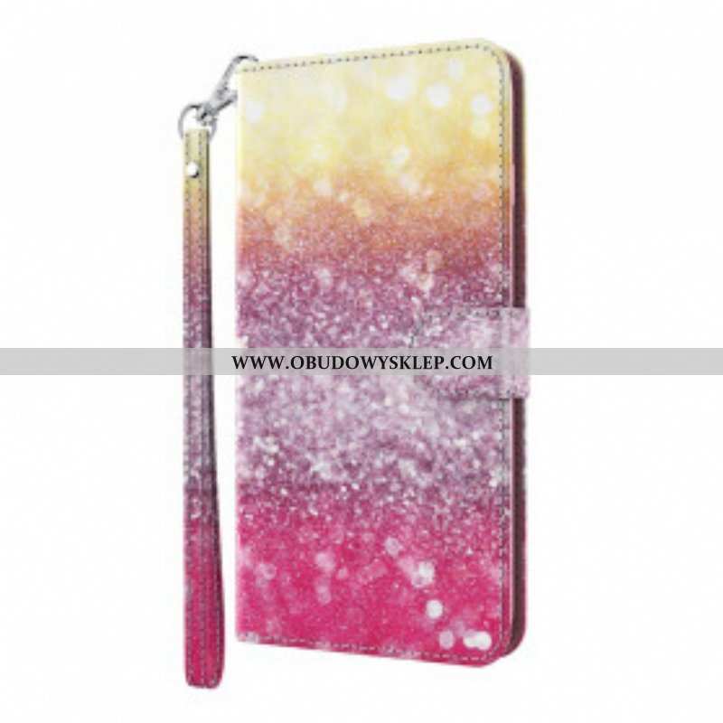 Etui Folio do Samsung Galaxy S21 Ultra 5G Magenta Brokatowy Gradient