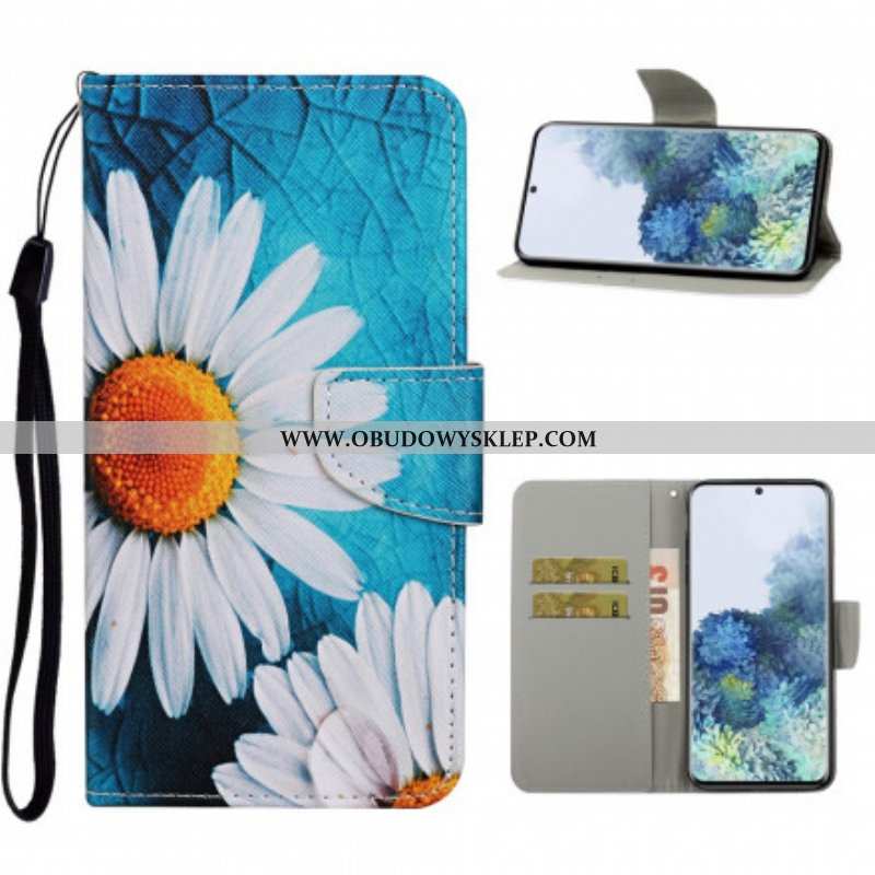 Etui Folio do Samsung Galaxy S21 Ultra 5G Mistrzowskie Kwiaty Z Paskiem