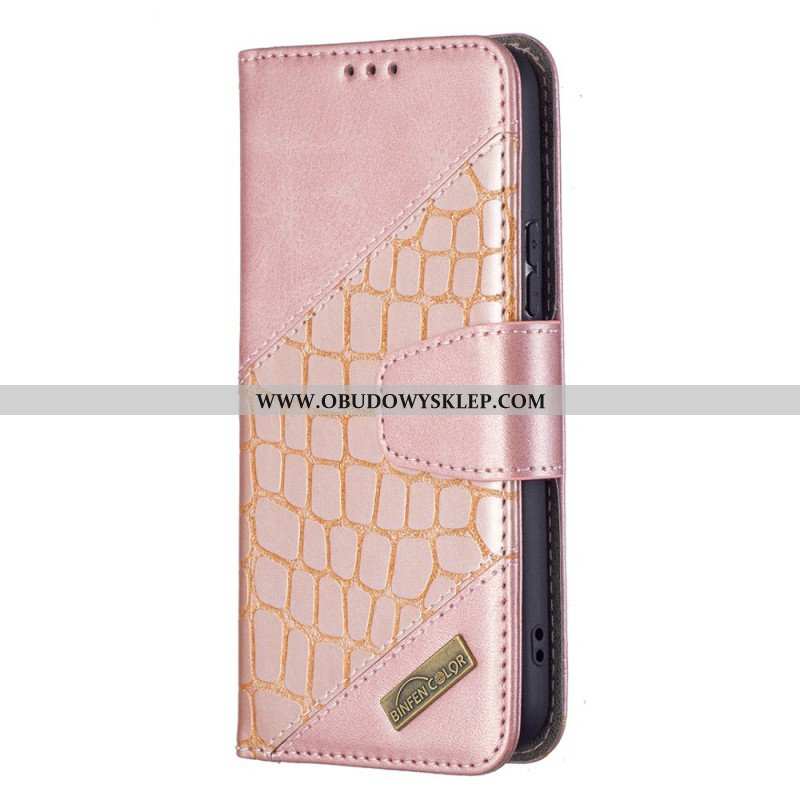 Etui Folio do Samsung Galaxy S22 5G Klasyczny Efekt Skóry Krokodyla