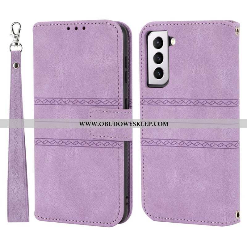 Etui Folio do Samsung Galaxy S22 5G Koronkowe Szwy