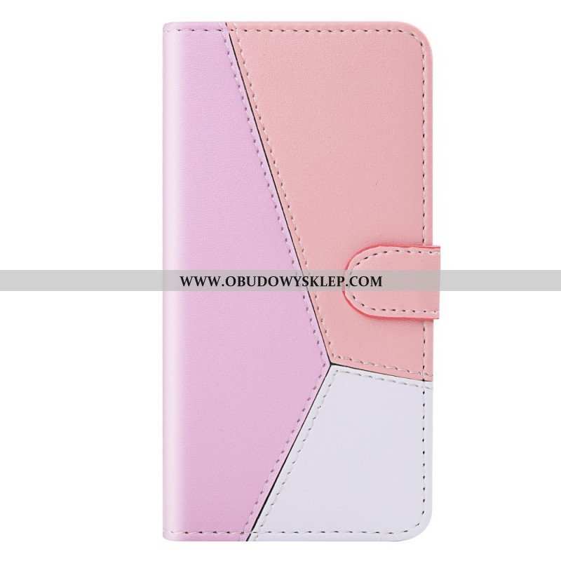 Etui Folio do Samsung Galaxy S22 5G Trójkolorowy Efekt Skóry