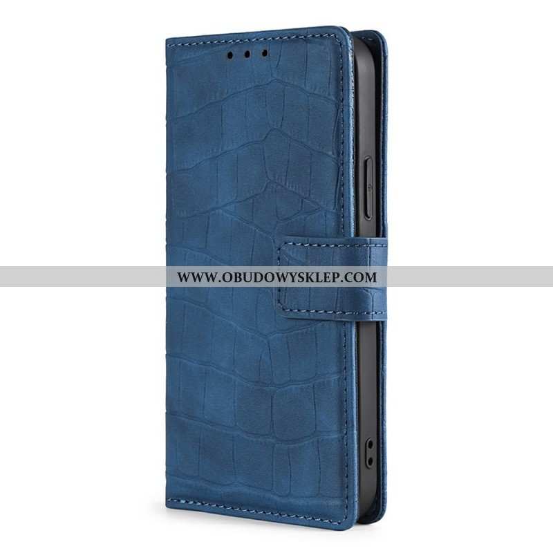 Etui Folio do Samsung Galaxy S22 Plus 5G Efekt Skóry Krokodyla