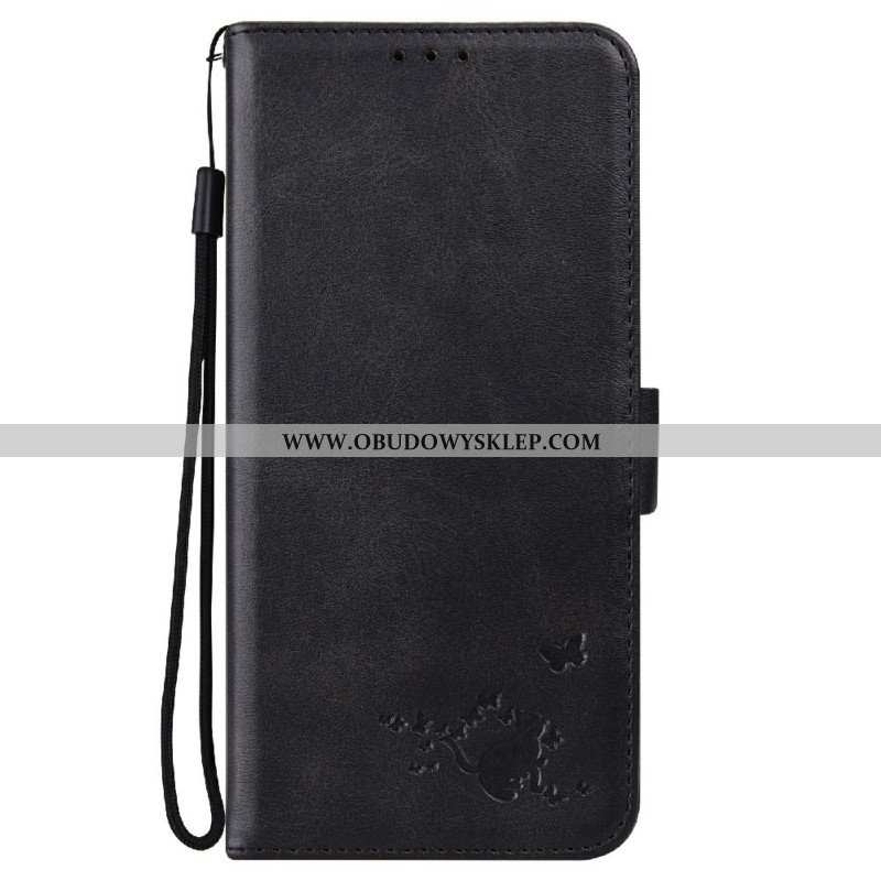 Etui Folio do Samsung Galaxy S22 Ultra 5G Kot I Motyle