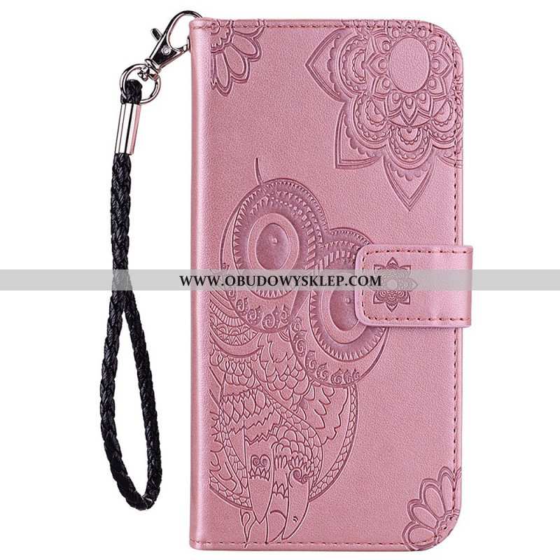 Etui Folio do Samsung Galaxy S22 Ultra 5G Sowa Mandala I Smycz