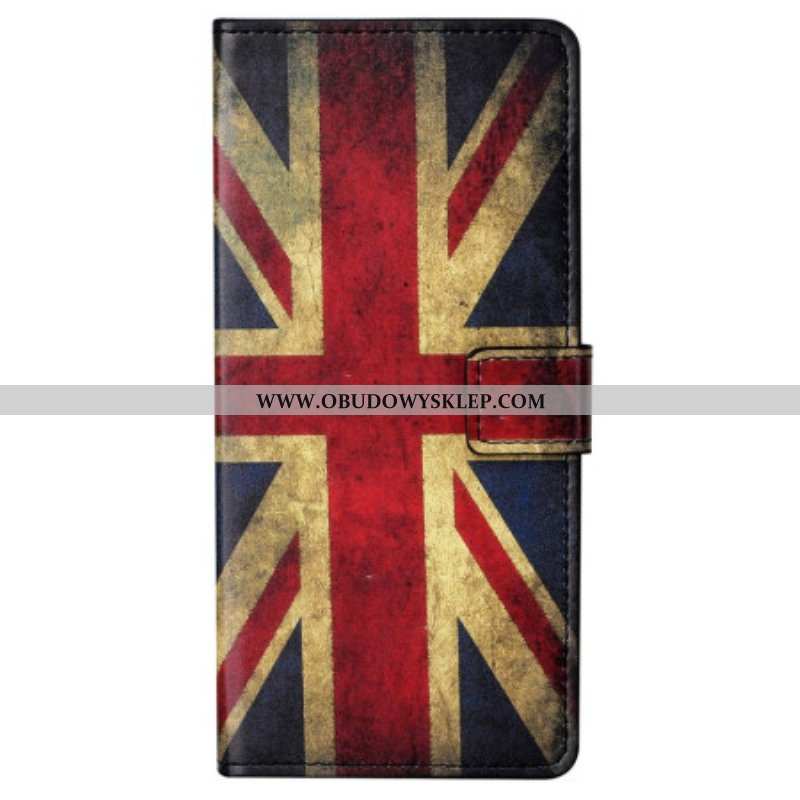 Etui Folio do Samsung Galaxy S23 5G Vintage Angielska Flaga