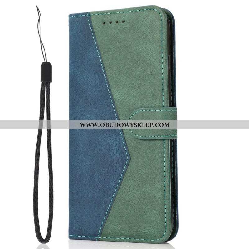 Etui Folio do Samsung Galaxy S23 5G z Łańcuch Dwukolorowy Pasek