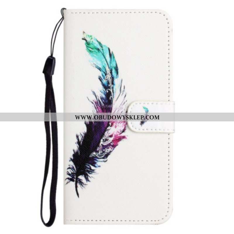 Etui Folio do Samsung Galaxy S23 5G z Łańcuch Pióro Z Smyczą