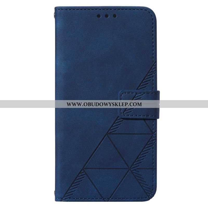 Etui Folio do Samsung Galaxy S23 5G z Łańcuch Trójkąty Paska