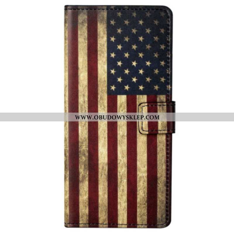 Etui Folio do Samsung Galaxy S23 Plus 5G Vintage Flaga Amerykańska