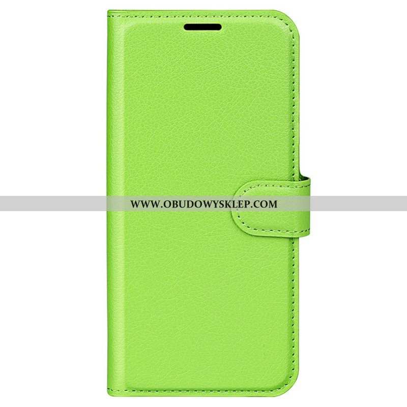 Etui Folio do Samsung Galaxy S23 Ultra 5G Klasyczny Efekt Skóry Liczi