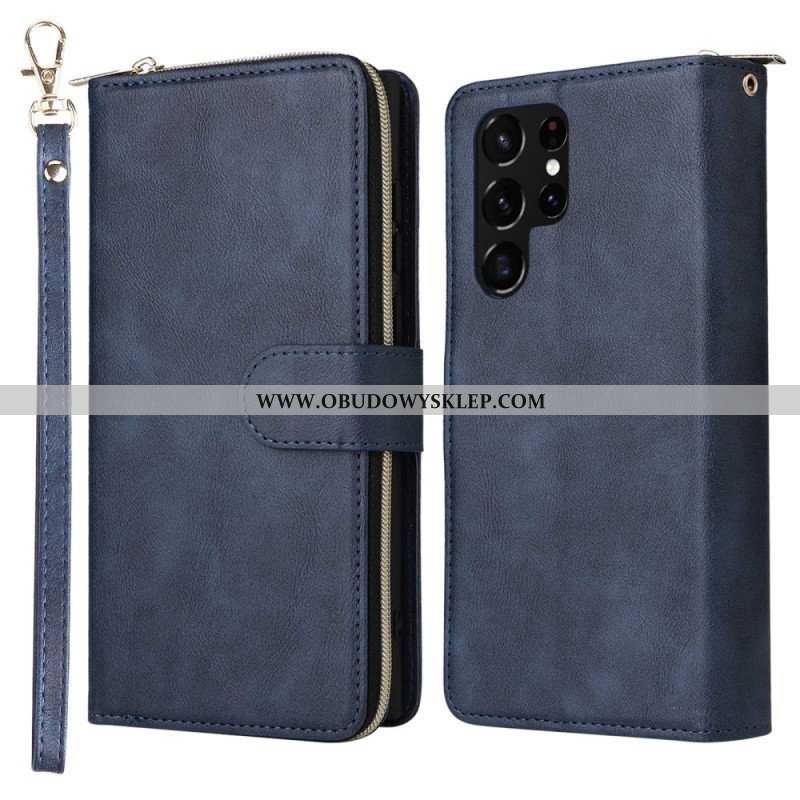 Etui Folio do Samsung Galaxy S23 Ultra 5G Portmonetka 9 Przegródek Na Karty