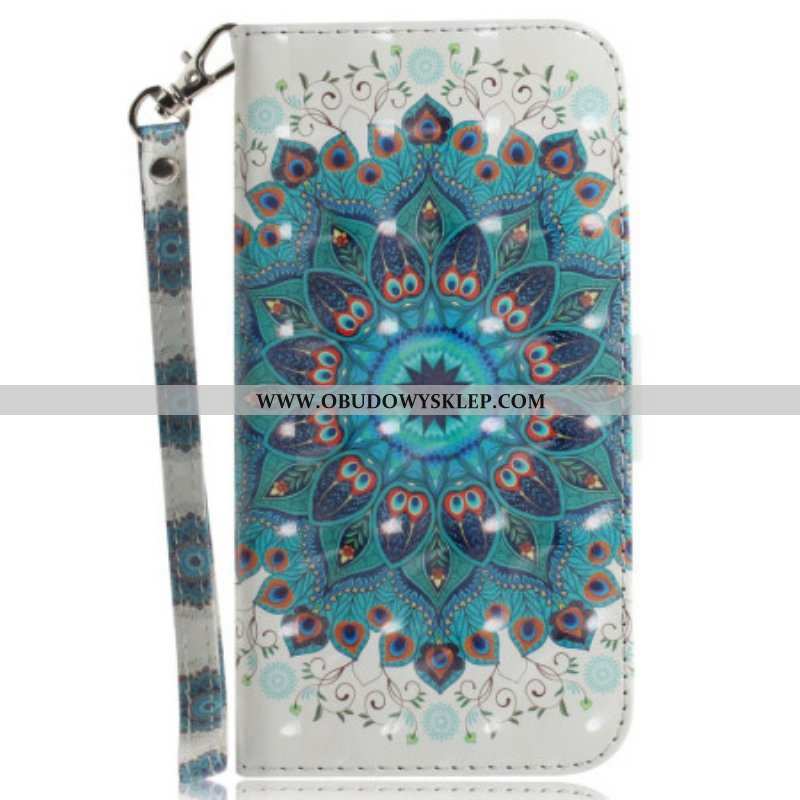 Etui Folio do Samsung Galaxy S23 Ultra 5G z Łańcuch Paskowata Mandala