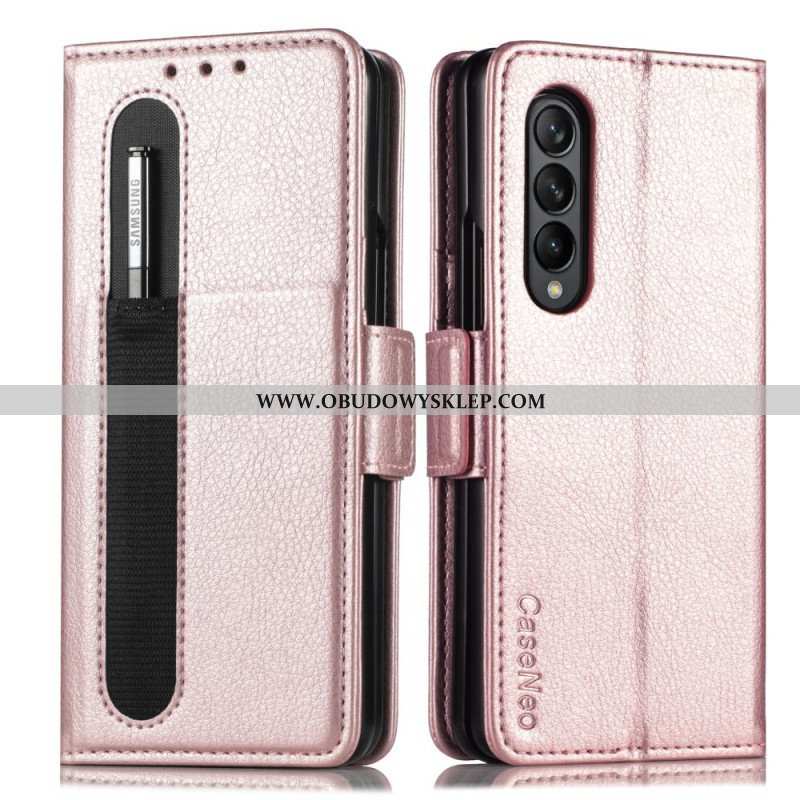 Etui Folio do Samsung Galaxy Z Fold 3 5G Efekt Skóry Caseneo