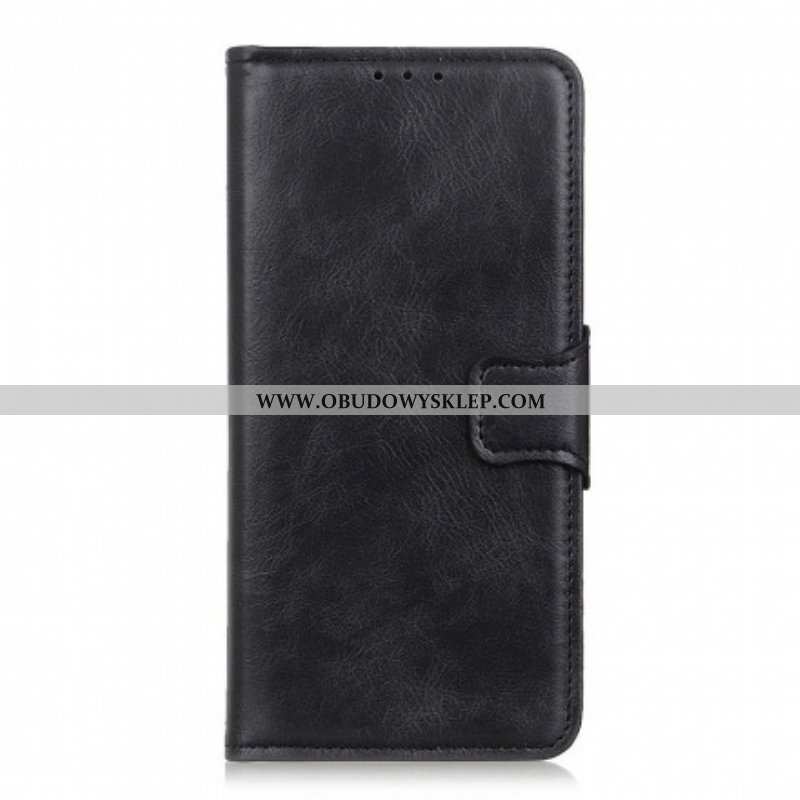 Etui Folio do Sony Xperia 1 III Dwustronne Zapięcie Z Efektem Skóry