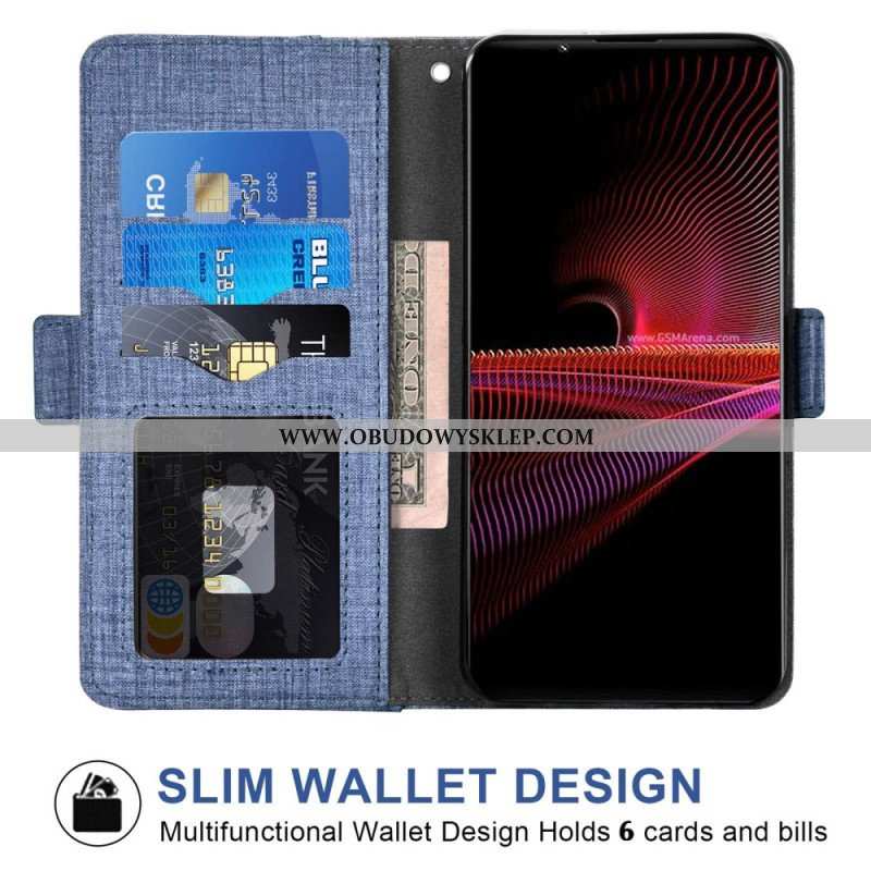 Etui Folio do Sony Xperia 1 IV Dżinsy Z Obrotowym Uchwytem Na Karty