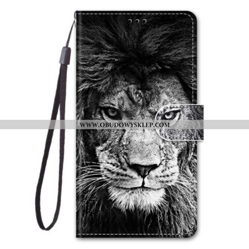 Etui Folio do Sony Xperia 1 IV z Łańcuch Smycz Lew