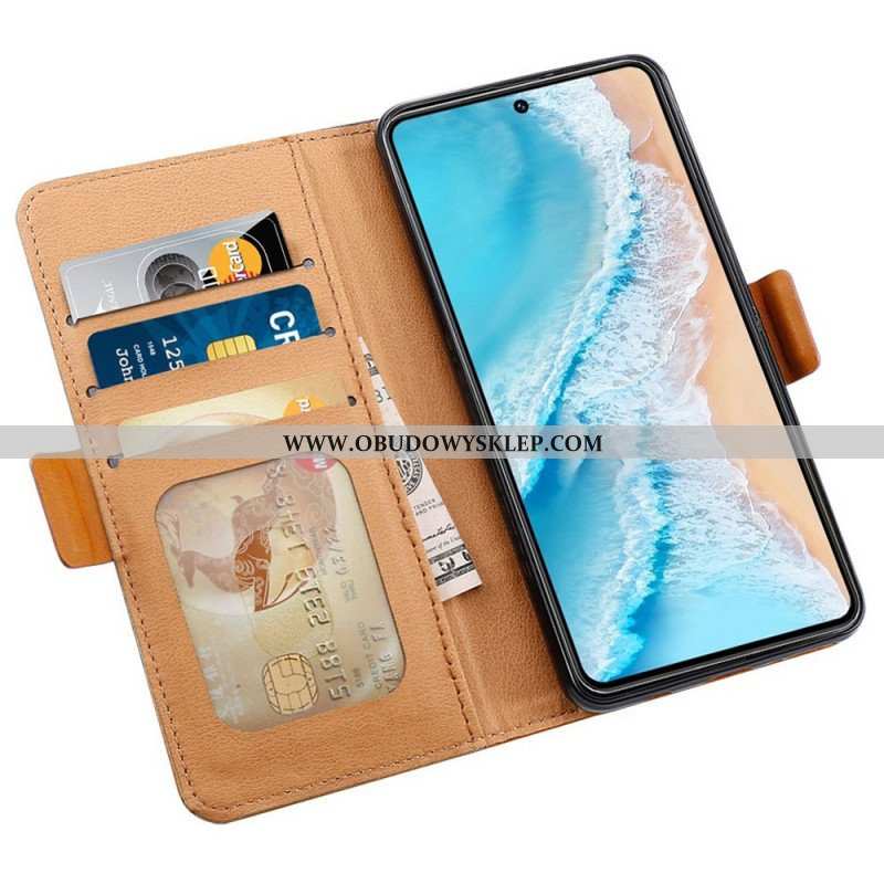 Etui Folio do Vivo X80 Pro Efekt Tkaniny I Skóry