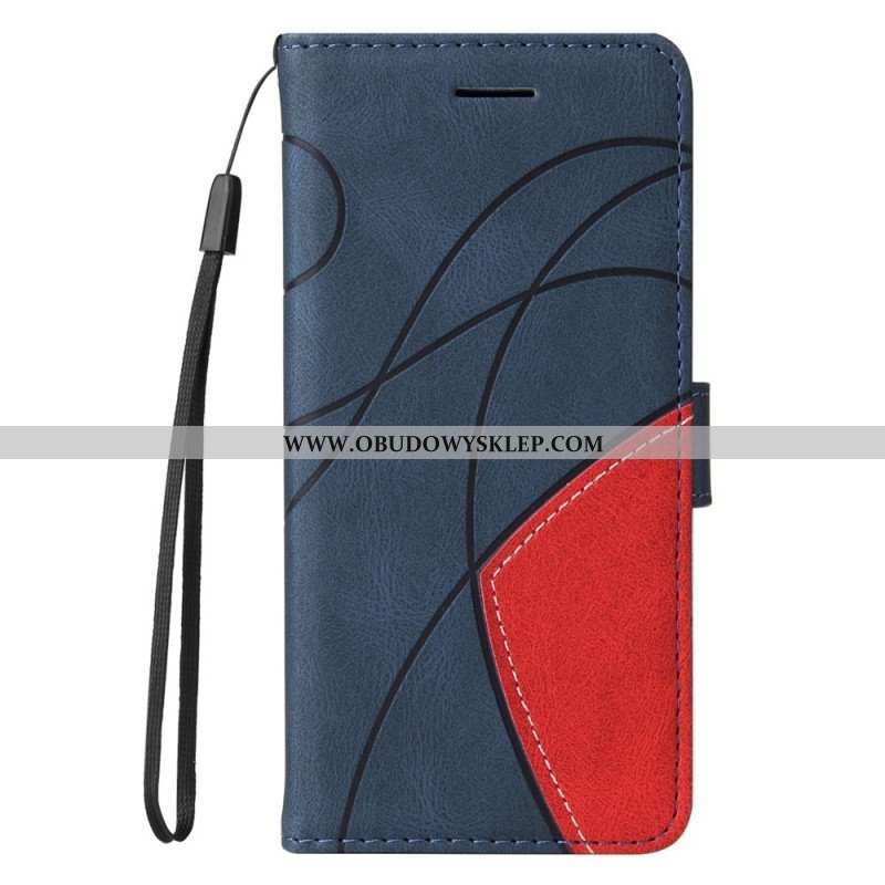 Etui Folio do Vivo Y16 z Łańcuch Dwukolorowy Pasek