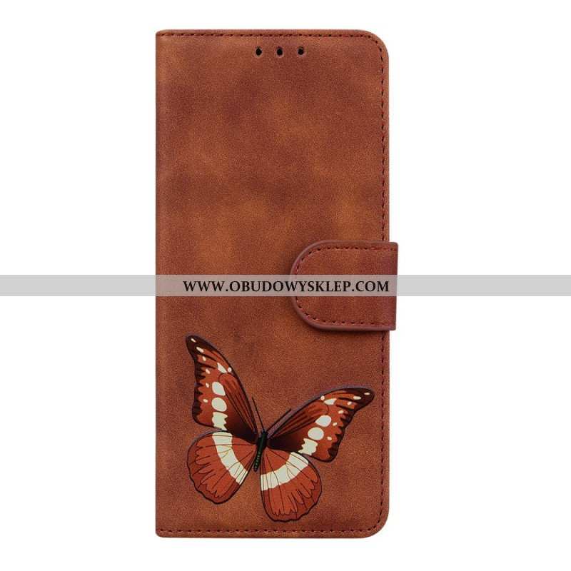 Etui Folio do Xiaomi 12 Pro Motyl Dotykający Skóry