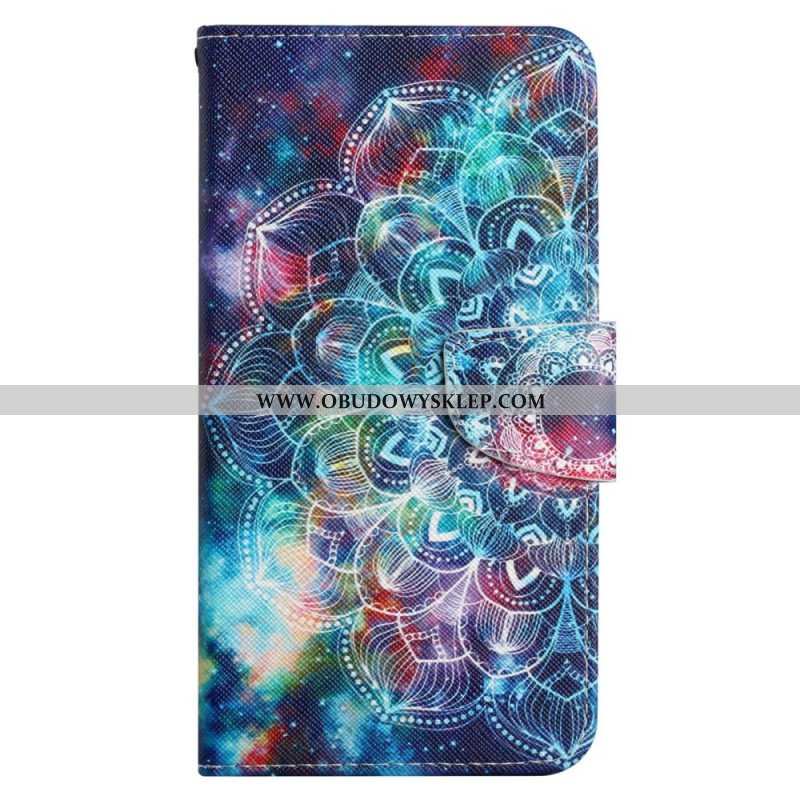 Etui Folio do Xiaomi 12T / 12T Pro z Łańcuch Błyskotliwa Mandala Z Paskami