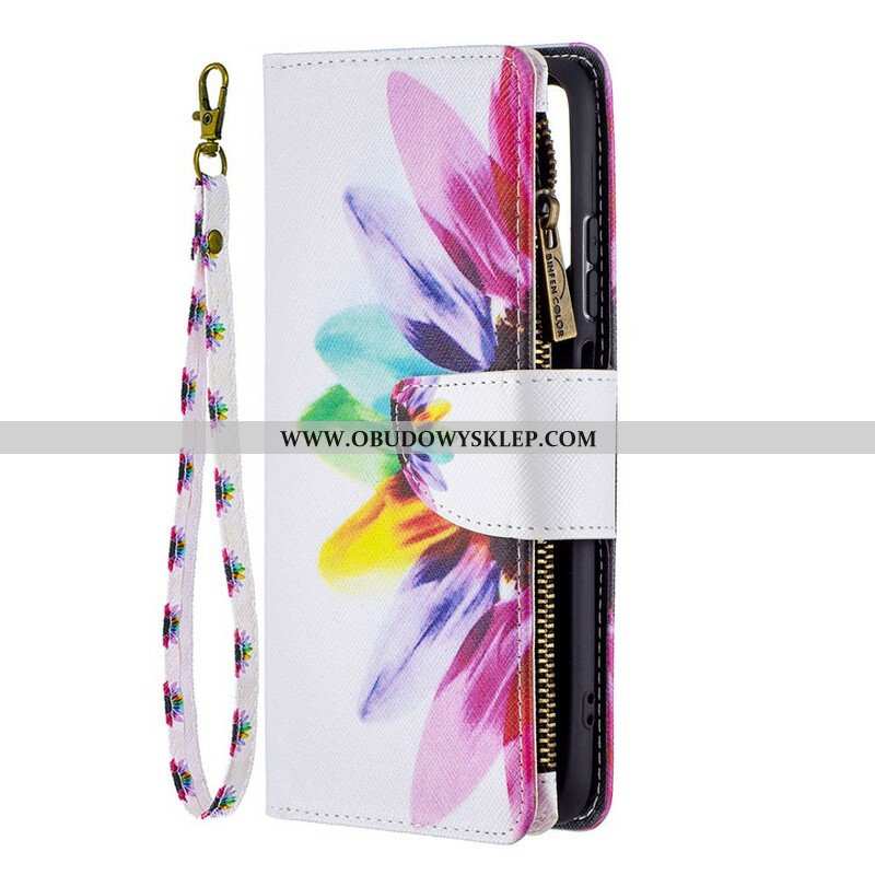 Etui Folio do Xiaomi Redmi Note 10 / 10S Kieszonka Zapinana Na Zamek W Kwiaty