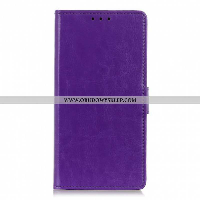 Etui Folio do Xiaomi Redmi Note 10 / 10S Prosty Efekt Błyszczącej Skóry