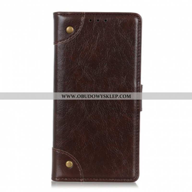 Etui Folio do Xiaomi Redmi Note 10 Pro Nity W Stylu Vintage Ze Skóry Nappa