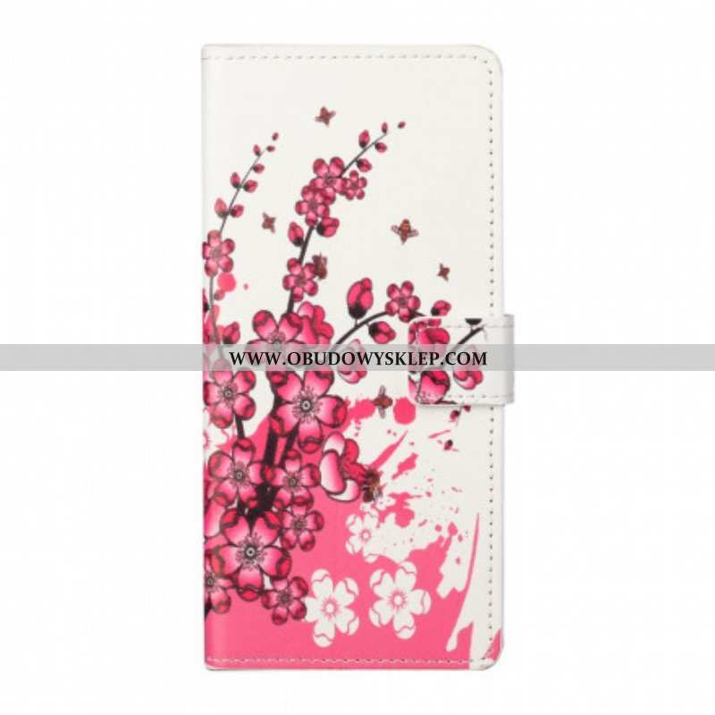 Etui Folio do Xiaomi Redmi Note 10 Pro Tropikalne Kwiaty